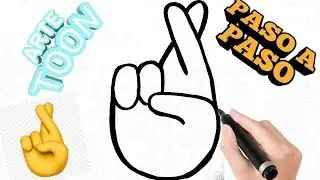 Como dibujar al Emoji Dedos Cruzados  f&aacute;cil  paso a paso
