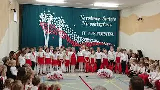 Narodowe Święto Niepodległości - 11 listopada w wykonaniu dzieci z Przedszkola w Lubyczy Król.