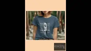 Abstract Face Art T-Shirt, Stylish Monochromatic You Got Me Tee, Unique Graphic Print Shirt, Mode...