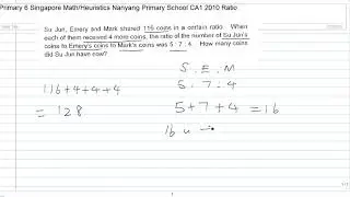 Primary 6 Singapore Mathematics: Ratio Example From Top School