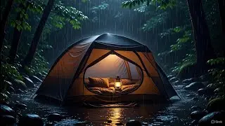 Soft Rain Outside the Tent | Cozy Forest Ambience for Deep Sleep