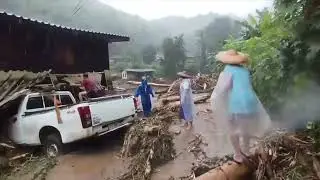 Pai river and Mae Lang river  flooded in Mae Hong Son Province