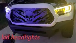 2017 Toyota Tacoma offroad LED headlights upgrade / mega racer