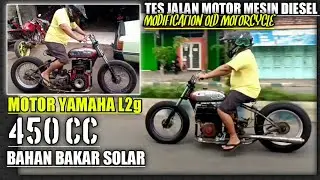 Test jalan Motor Modifikasi Mesin Diesel || test ride motor custom Bobber mesin diesel
