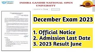 Ignou December 2023 Exam Official Notice Result 2023 | Mister Ignou #ignou #misterignou