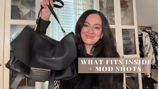 ALLSAINTS URSA GRAIN LEATHER SATCHEL BAG | WHAT FITS INSIDE + MOD SHOTS | SLOUCHY BAG