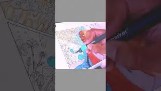 My traditional illustration coloring process using Promarkers.