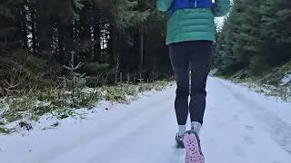 A trail run in the Hermitage in the Scottish Highlands, January 2026