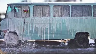 Washing The Old Mini Bus | MERCEDES BENZ TRUCK |#asmr #satisfying #car_wash
