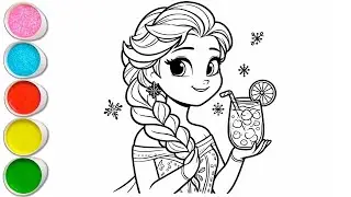 Cute Elsa Frozen Drawing for kids, Painting & Coloring for kids, Toddlers | Let's Draw Together
