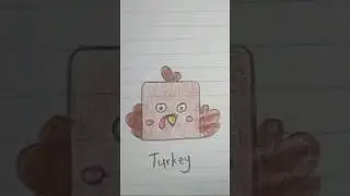 easy turkey drawing square shape #shorts #viral #viralshorts #fyp #art #animals #drawing