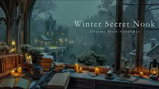 Lost in a Candlelit Winter Study Nook ❄️ Dark Academia Piano Ambience for Focus, Reading & Writing