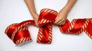 Wide Candy Cane Border Wired Ribbon Item # 56090002