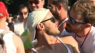 Large crowds dress up for Madrid's gay pride parade