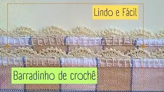 Barradinho de Croch&ecirc; Lindo em pano de prato (f&aacute;cil)