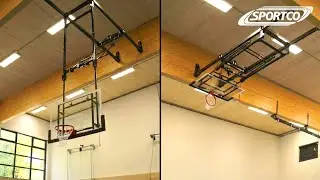 Sportco Basketball-Anlage einschiebbar und hochziehbar