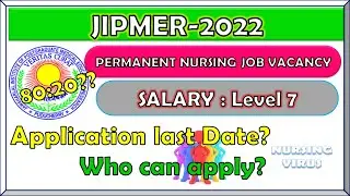 Permanent JIPMER nursing job vacancy 2022 || Latest JIPMER nursing officer Vacancy 2022