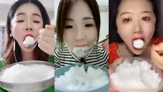 ASMR SOFT POWDERY ICE SPOONFUL FREEZER FROST ICE EATING ASMR ❄️WHITE ICE ASMR 먹방 ASMR 얼음먹방 ASMR 氷