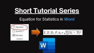 How to create Equations for Statistics in Word (