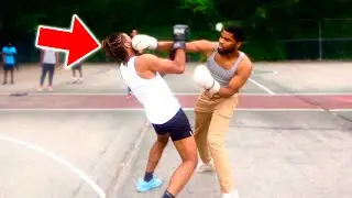 BOXING THUGS in the HOOD! *I GOT KNOCKED OUT!!!!*