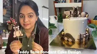 Teddy Theme Birthday Boy Cake | Fondant Cake Decoration | Blueberry Flavour & Filling |