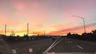Sunset on Hwy 85 northbound through South San Jose, CA 1/11/2026