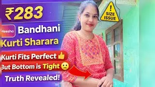 Meesho Bandhani Kurti Set Review | Kurti Super 👍 Bottom Tight 😲 Truth!