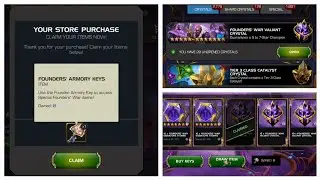 Free 1&times;Founder's Armory Key & Gocha box rewards opening - Marvel Contest of Champions