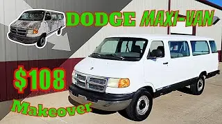 $108 Budget Makeover! 2000 Dodge MAXI Van is saved from the junkyard! Looking good & ready to work!