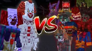 Minecraft Mob Battle: Pennywise vs Marvel Zombies | Minecraft Bedrock Addon | Lost in Derry vs MZ