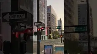 Railroad Crossing Flashing Lights without Crossbuck Traffic Light Pole. Street Running. Tampa, FL