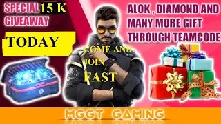 DJ ALOK Give away Through teamcode |  1000💎Diamonds GIVEAWAY | 💎FREE FIRE LIVE  | Custom Room