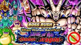 NO ITEMS!! STAGE 9 VS SHADOW DRAGONS BOSS RUSH! BIRTH OF THE SHADOW DRAGONS! (DBZ: Dokkan Battle)