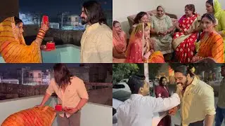Karwa Chauth Vlog || देखलो करवा चौथ का पूरा दिन || Family celebration🥰🎁 #familyvlog