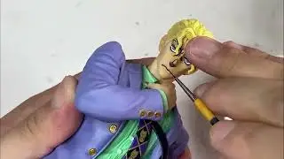 From 3D to 2D: Painting jojo Kira Yoshikage figure with Cel Shading#repaint #anime #jojo #kira