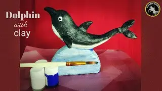 Clay dolphin fish making with colour / dolphin model making 🐬🐋 #dolphin #clay #colour #art #crafts