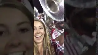 Girl gets hit by a tuba