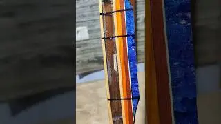 Making a longbow with epoxy resin at handle #archerybow #archery #wood #arcoeflecha #traditionalbow