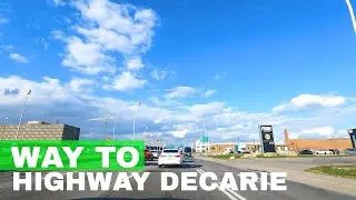 [ 4K Video ] Driving on Autoroute Decarie in Bright Sunny Day