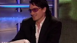 Bono Inducts Chris Blackwell at the 2001 Rock & Roll Hall of Fame Induction Ceremony