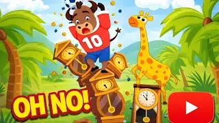 Bull 🐂 and Giraffe 🦒 Hickory Dickory dock Super Simple song 1 | Honey Nursery Rhymes & Kids Songs.