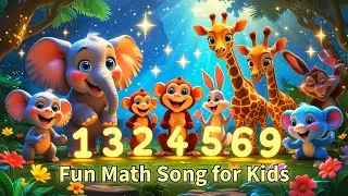 Fun Math Song for Toddlers  | Learn Addition with Cute Animals 🦁🐰 | 3D Animated Nursery Rhyme