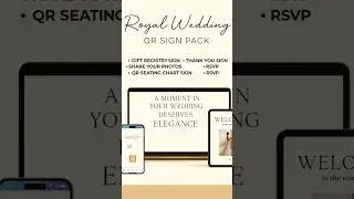 Luxury QR Wedding Sign Bundle: Editable Canva Templates (Digital Download