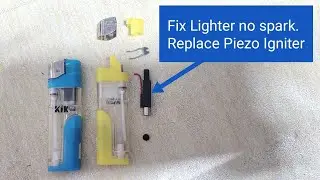 Fix Lighter No Spark Replace Piezo Igniter. Baiki pemetik api tak menyala
