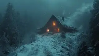 Frosty Wind Sound for Sleeping at a Lonely Log Cabin┇Howling Blizzard Sounds & Loud Blowing Snow