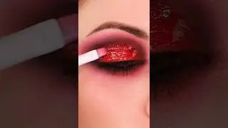 GLOSSY RED SMOKY EYE ❤️ #valentinesdaymakeup #redmakeuplook #redeyeshadow #valentinesmakeup #makeup