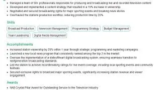 Build a Television Station Manager Resume | ResumeGemini