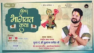 Day 3 श्रीमद् भागवत कथा आचार्य श्री पं. युवराज पाण्डेय जी अखरा पाटन  (छ.ग.) #bolkaliya