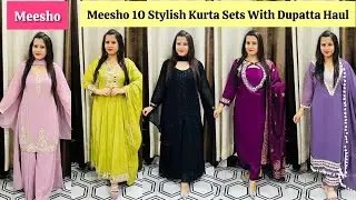 Meesho 10 Party Wear kurta sets with Dupatta #meeshokurtaset #meeshohaul #partykurtaset #trending 