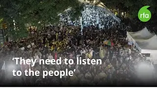 Thousands protest outside Taiwan&rsquo;s parliament | Radio Free Asia (RFA)